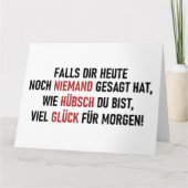 WIE HÜBSCH DU BIST KARTE (Vorderseite)