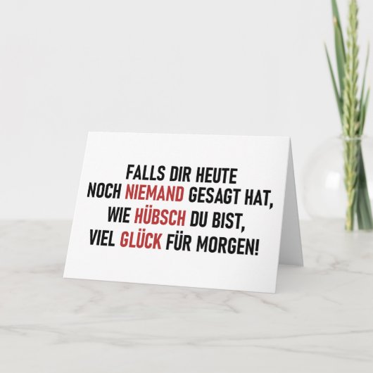 WIE HÜBSCH DU BIST KARTE (Vorderseite)