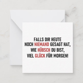 WIE HÜBSCH DU BIST MITTEILUNGSKARTE