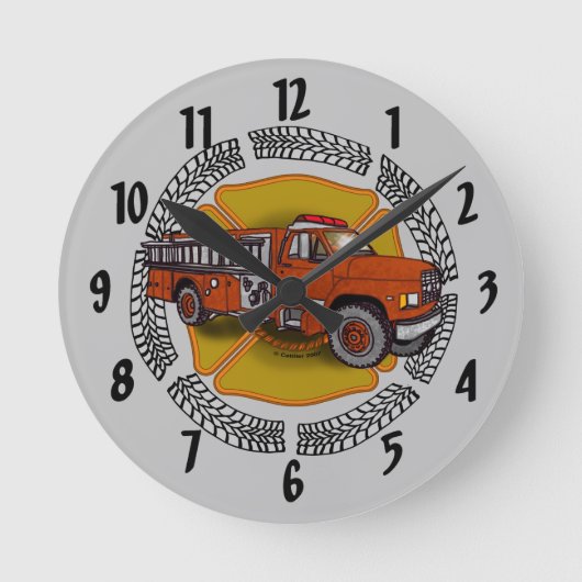 Wie ich die Feuerwehruhr laufe Runde Wanduhr (Vorderseite)