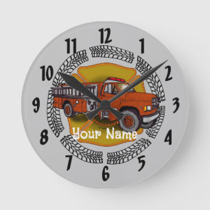 Wie ich Feuerwehrmann-Uhren rolle Runde Wanduhr