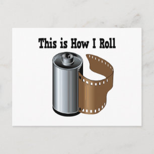 Wie ich Kamerafilm rolle Postkarte