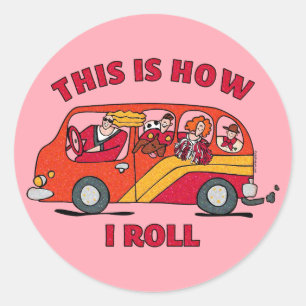 Wie ich Mama Minivan Roll Runder Aufkleber