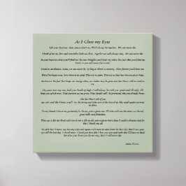 Wie ich meine Augen nah habe Leinwanddruck