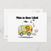 Wie ich Roll (Hippie Van) Postkarte (Vorne/Hinten)