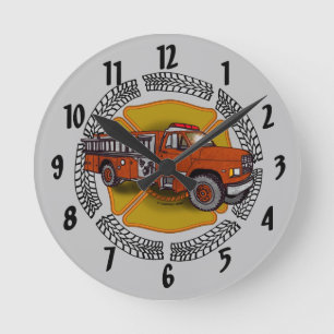 Wie ich rolle Feuerwehrmann-Uhr Runde Wanduhr