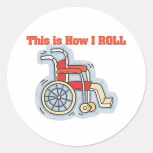 Wie ich rolle (Rollstuhl) Runder Aufkleber