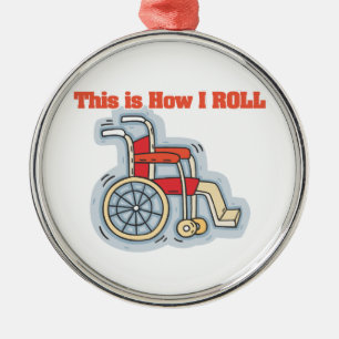 Wie ich rolle (Rollstuhl) Silbernes Ornament