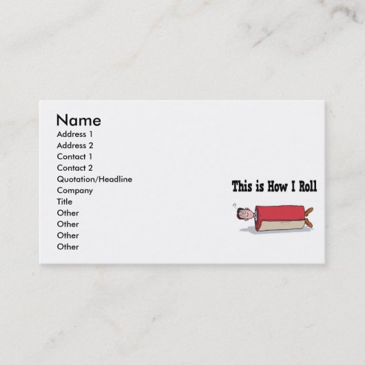 Wie ich Teppich rollen kann Visitenkarte (Vorderseite)