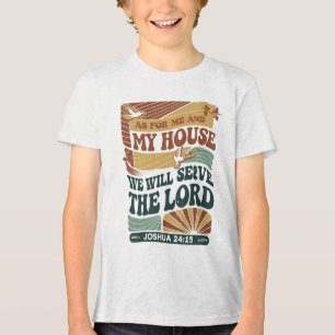 Wie ich und mein Haus" Bibelverse-Design Tri-Blend Shirt