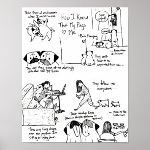 Wie ich weiß, dass meine Mops mich Liebe haben Poster