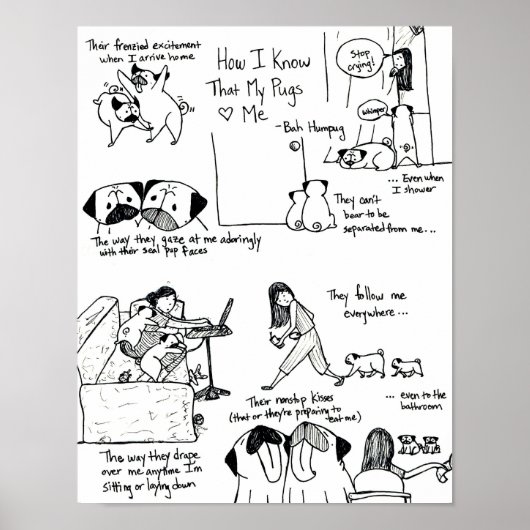 Wie ich weiß, dass meine Mops mich Liebe haben Poster (Vorne)