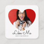 Wie ich White Foto Heart Frame Girly Social Media Quadratische Visitenkarte (Vorderseite)