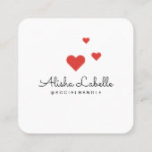 Wie ich White Foto Heart Frame Girly Social Media Quadratische Visitenkarte (Rückseite)