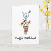 Wie Ihren Garten tut, wachsen Sie · Vogel u. Karte (Gelbe Blume)