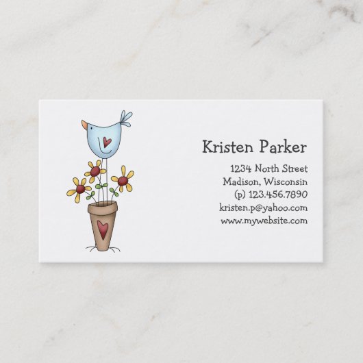 Wie Ihren Garten tut, wachsen Sie · Vogel u. Visitenkarte (Vorderseite)