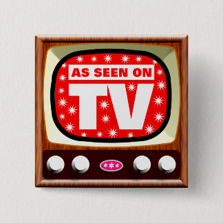 Wie im Fernsehen gesehen - Retro-TV - individuell Button