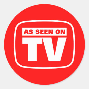 Wie im Fernsehen gesehen Runder Aufkleber