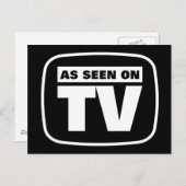 Wie im Fernsehen gesehen - Schwarz und Weiß Postkarte (Vorne/Hinten)