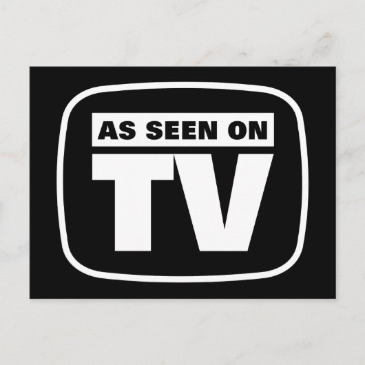 Wie im Fernsehen gesehen - Schwarz und Weiß Postkarte (Vorderseite)