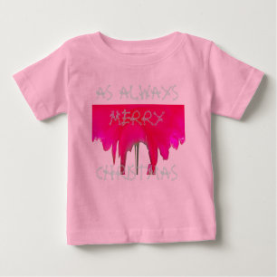 Wie immer froh Weihnachten Schöne Rote Rose Baby T-shirt