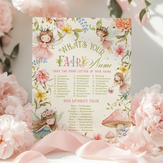 Wie ist dein Feenname Fairy Bright Geburtstag Poster