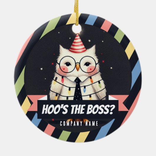 Wie ist der Boss? Weihnachten Keramik Ornament (Hinten)