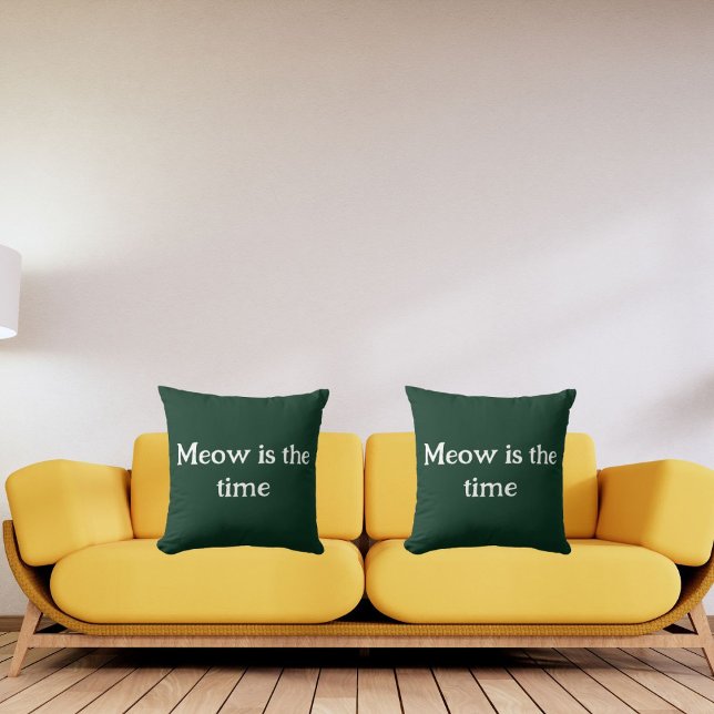 Wie ist die Zeit funny Retro Tier Niedlich grün Kissen (Von Creator hochgeladen)