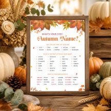 Wie ist Ihr gemütlicher Herbstname? Herbst-Party-S