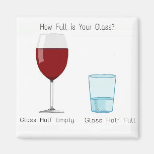 Wie ist voll Ihr Glas? Magnet
