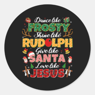Wie Jesus Weihnachten Christliche religiöse Xma Runder Aufkleber