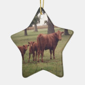 Wie jetzt braune Kuh Keramik Ornament (Links)