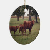 Wie jetzt braune Kuh Keramik Ornament (Rechts)