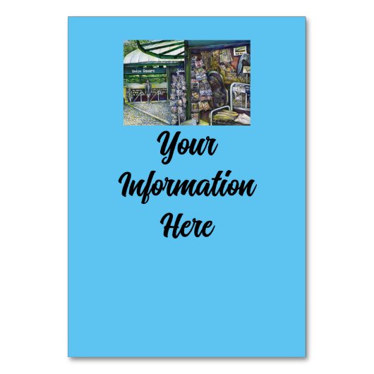 Wie kann ein Bild unfantasievoll sein? Tischnummer (Vorderseite)