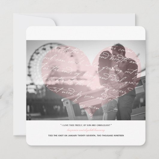 Wie kann ich das Gedicht Hochzeit Foto Ankündigung (Vorderseite)