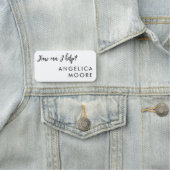 Wie kann ich dem Kundenservice helfen? Namensschild (Beispiel)