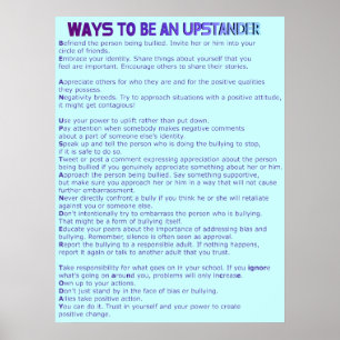 Wie kann man ein Upstander Poster sein?