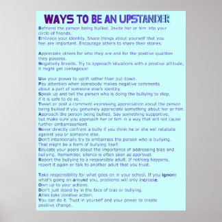 Wie kann man ein Upstander Poster sein?