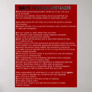 Wie kann man ein Upstander Poster sein?