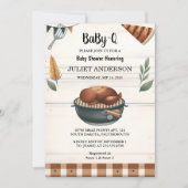 Wie Kariert Babyq Fun Food Steak Beef Grillen Baby Einladung (Vorderseite)