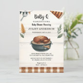 Wie Kariert Babyq Fun Food Steak Beef Grillen Baby Einladung (Stehend Vorderseite)