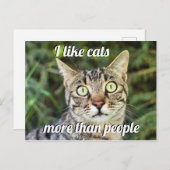 Wie Katzen mehr als Menschen, die mit Augen Katze Postkarte (Vorne/Hinten)
