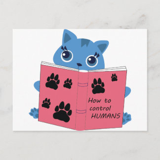 Wie Katzen Menschen Kontrolle Postkarte