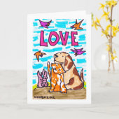 Wie Katzen und Hunde - Grußkarten Karte (Gelbe Blume)