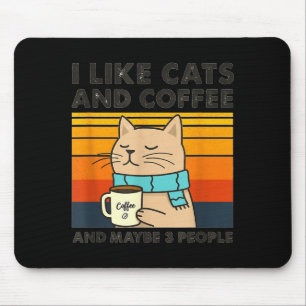 Wie Katzen und Kaffee und vielleicht 3 Leute Retro Mousepad