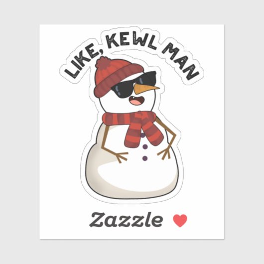Wie Kewl Man Funny Cool Snowman Pub Aufkleber (Blatt)