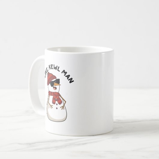 Wie Kewl Man Funny Cool Snowman Pub Kaffeetasse (Vorderseite Links)
