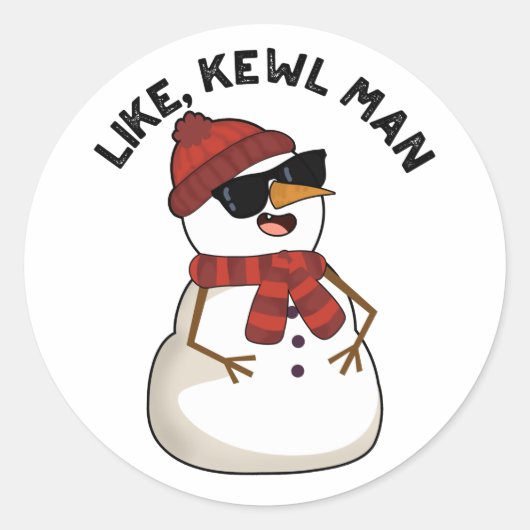 Wie Kewl Man Funny Cool Snowman Pub Runder Aufkleber (Vorderseite)