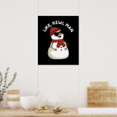 Wie Kewl Man Funny Cool Snowman Puff Dark BG Poster (Küche)