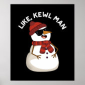 Wie Kewl Man Funny Cool Snowman Puff Dark BG Poster (Vorne)